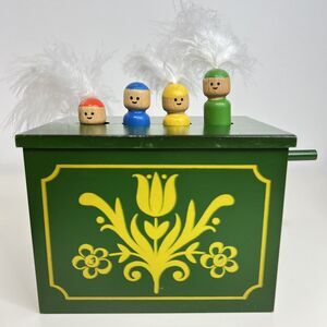 Vintage 1950s Wooden Toy Automaton Konrad Keller Working Winding Box